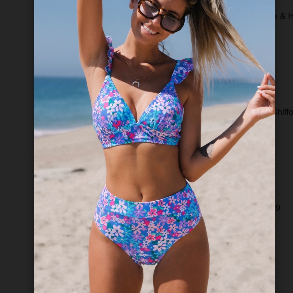 NWT FLORAL HIGH WAISTED BIKINI